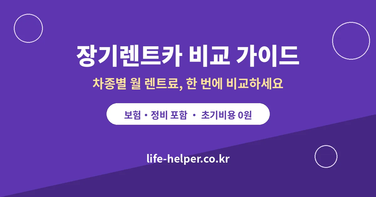 신차 장기렌터카 만기 인수, 명의이전 확인 조건을 비교하는 대표 이미지